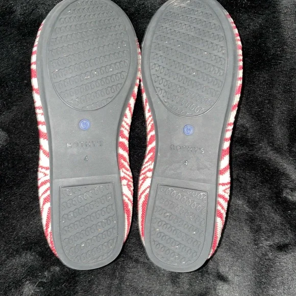 Rothy’s Girl Size 4 Red Cream Zebra Loafers Retired Color - Limited - Picture 5 of 7